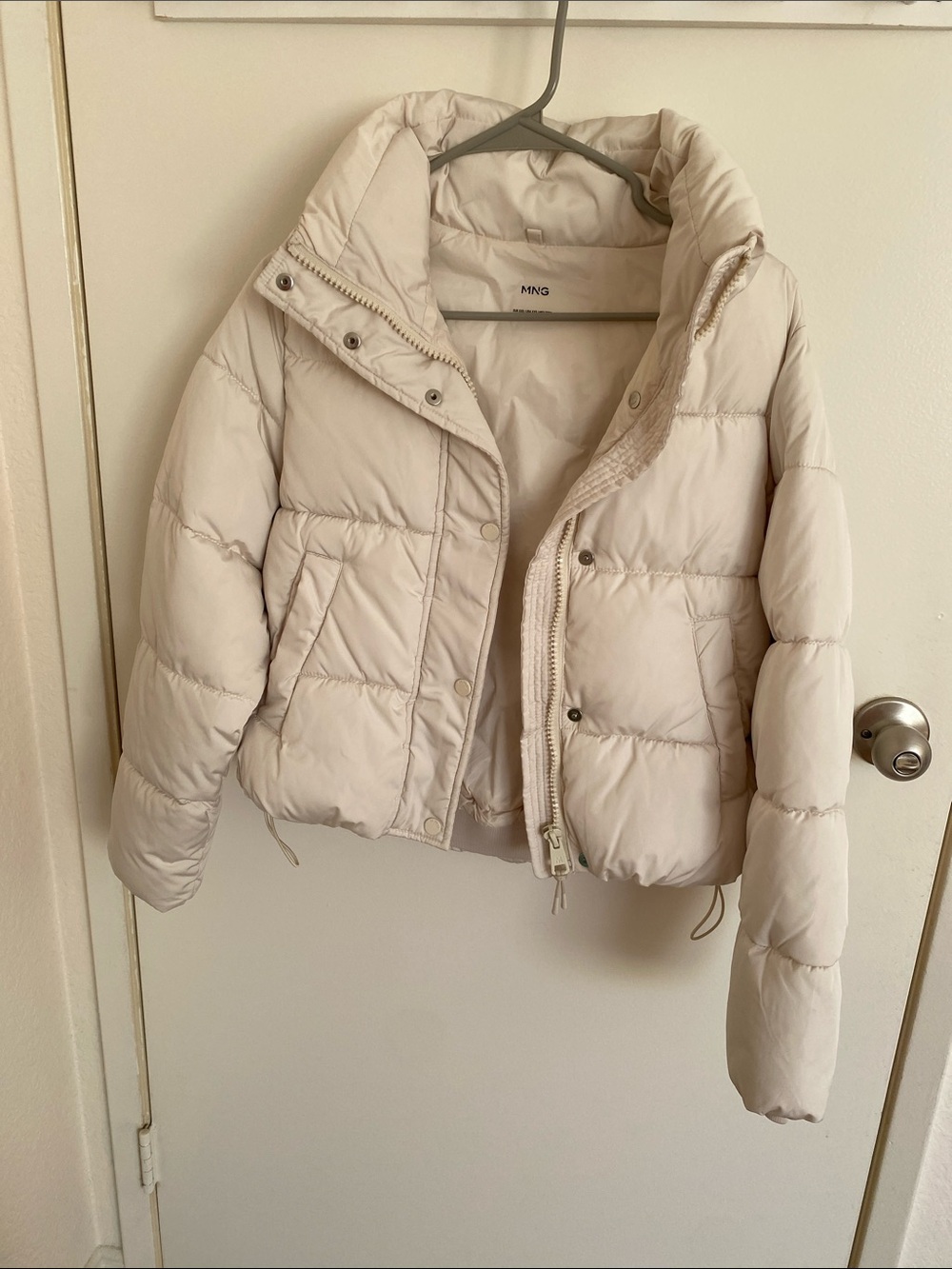 Mango Off-White Quilted Puffer Jacket